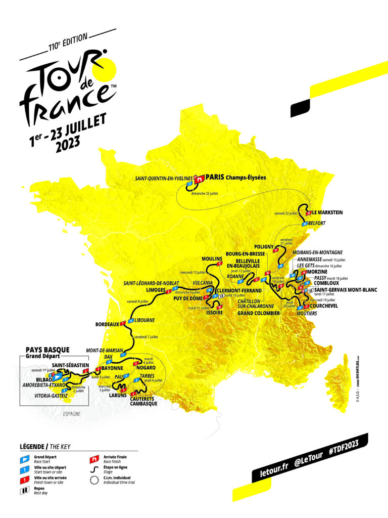Carte du Tour de France 2023
